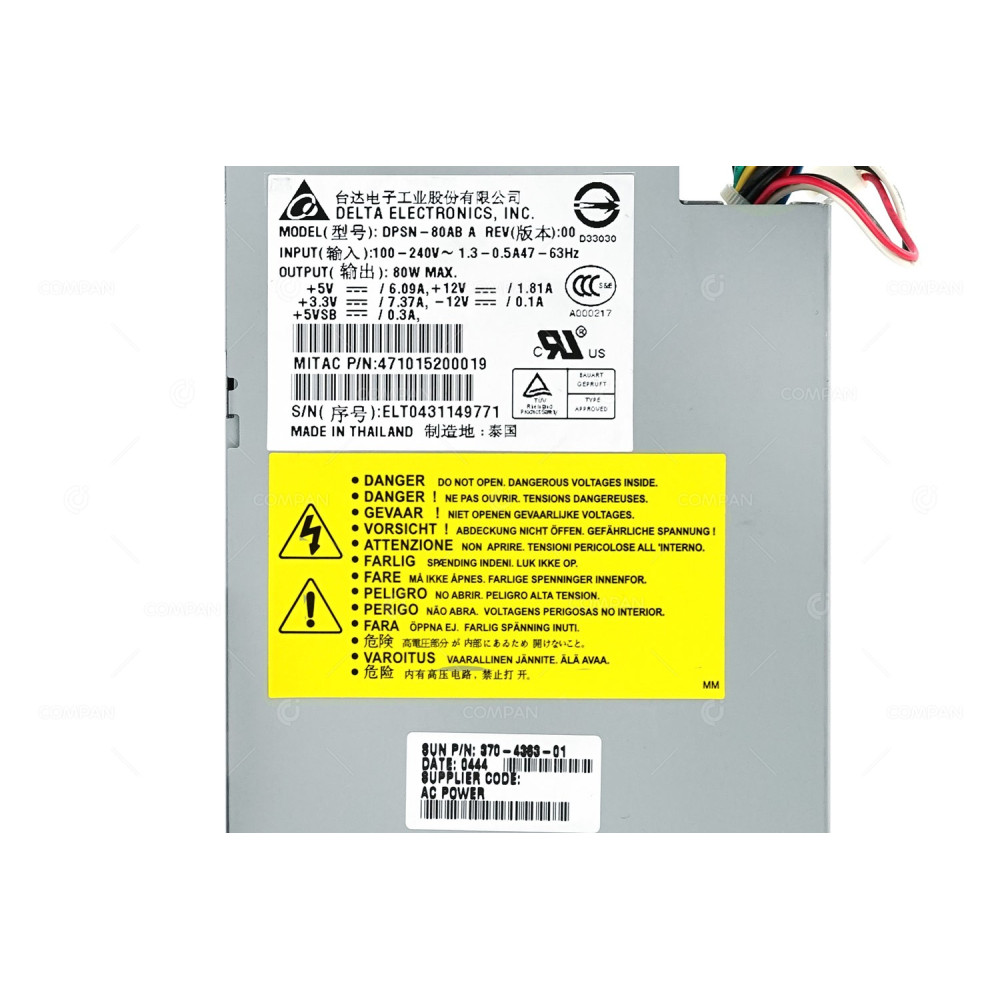 370-4363-01 SUN 80W POWER SUPPLY FOR SUNFIRE V100 DPSN-80AB